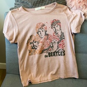 Junk Food Revolve Beatles pink t-shirt top small